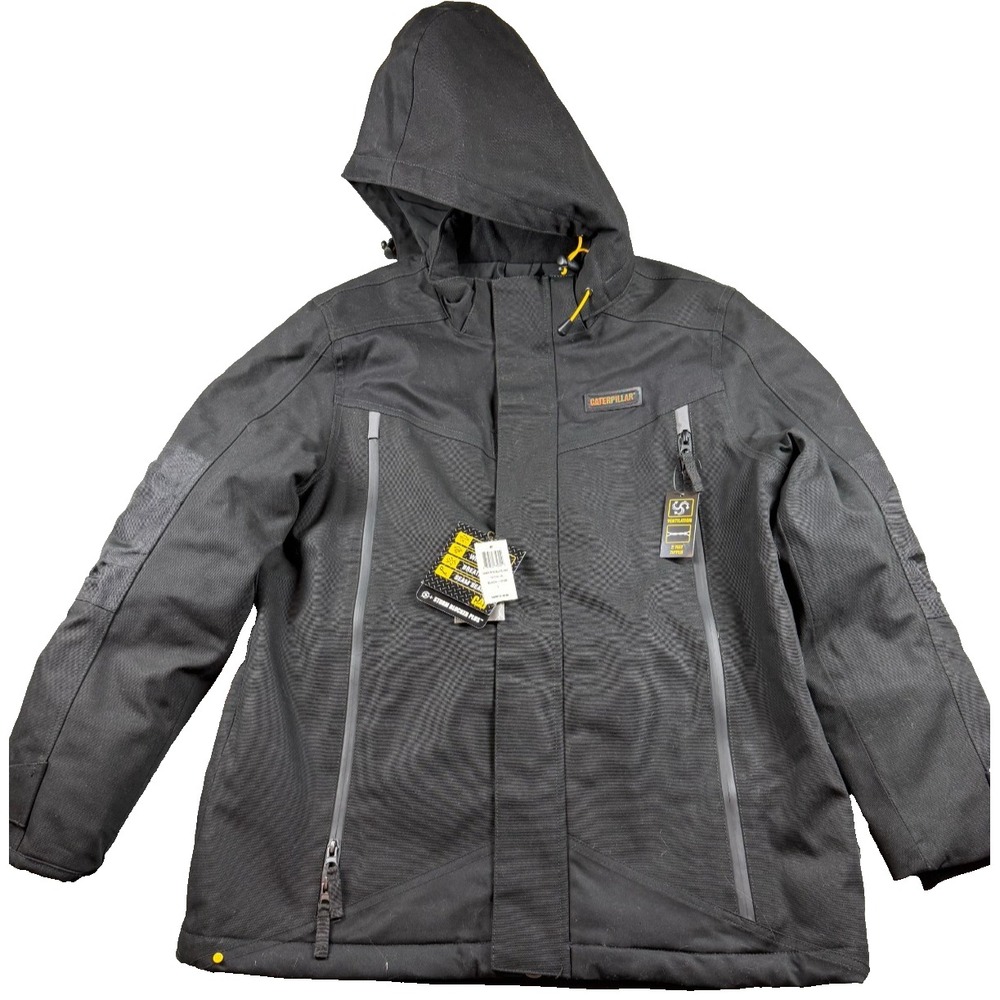 CAT Caterpillar Triton Series NWT Insulated Jacket Womens L Black Hooded Workwea